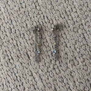 Multi colored chain earrings